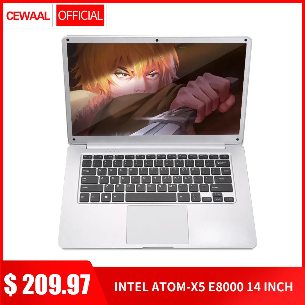 

2019 Newest 14" Ultra-thin Laptop Intel E8000 Quad Core 4G+64G SSD M.2 Computer WiFi Bluetooth HDMI Movie/Sport/Gamin Notebook