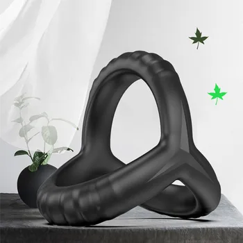 Men's Masturbator Silicone Penis Cock Sexy Dual Dick Enlarger Ring for Couples Lover Sex Toys to Men Time Delay Ejaculation 2