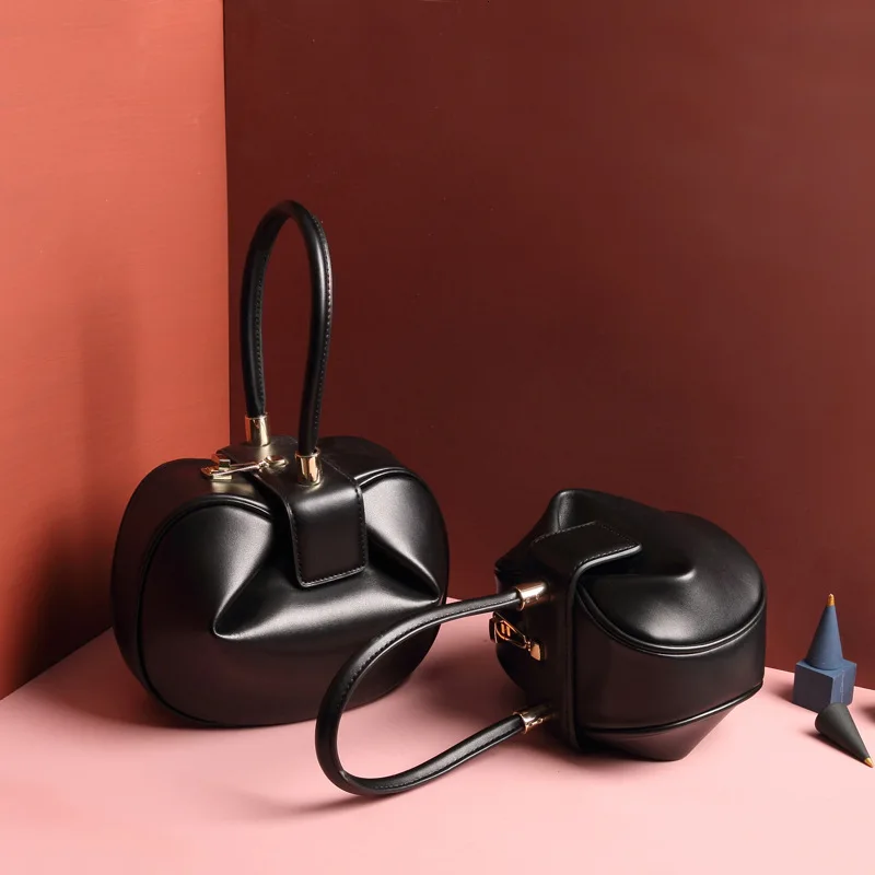 Женская сумка из натуральной кожи, Женская Портативная сумка - Цвет: black trumpet stock