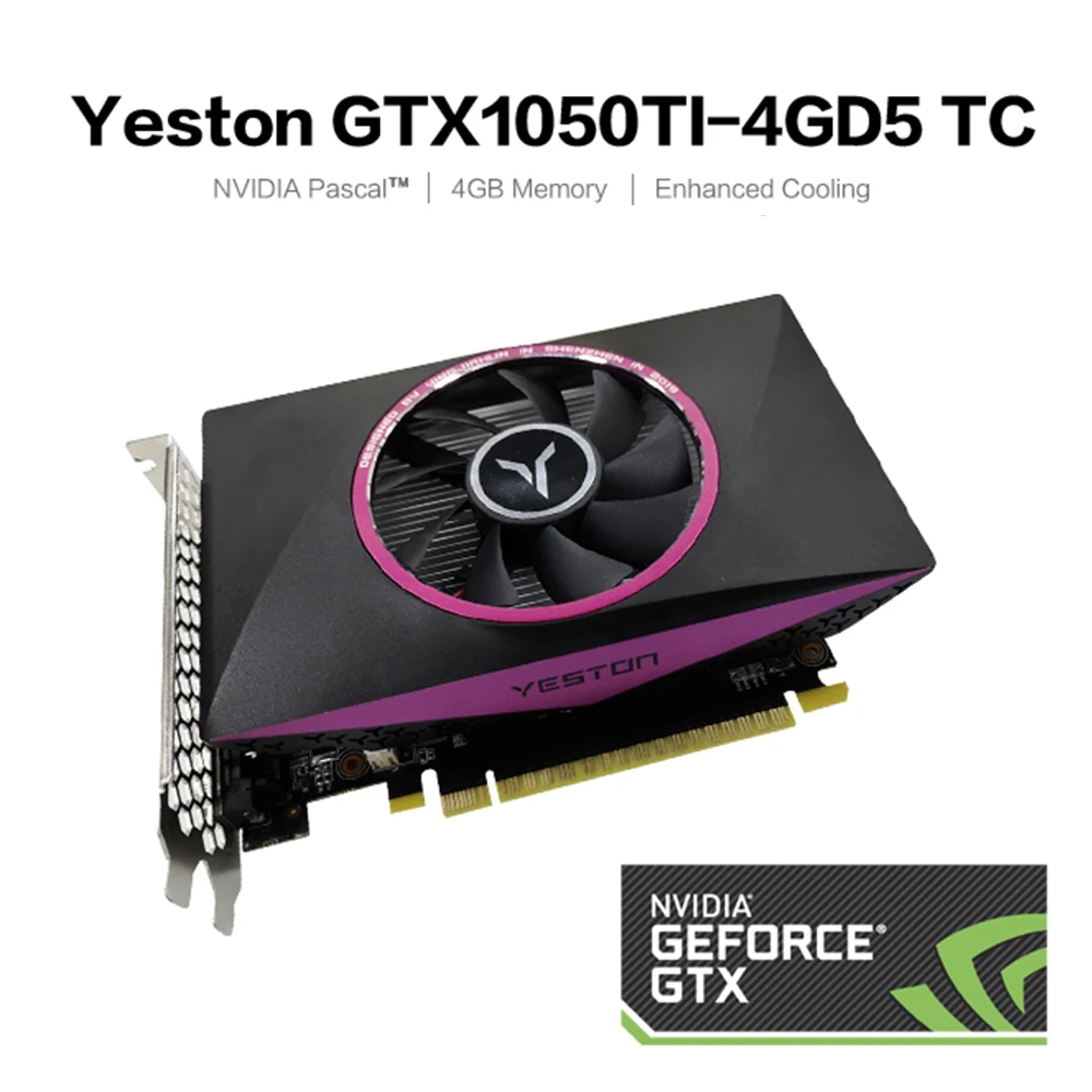 Yeston GeForce GTX 1050Ti GPU 4 ГБ GDDR5 128 бит игровой настольный компьютер ПК видеокарты Ti поддержка DVI-D/HDMI