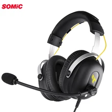 Somic G936PRO, игровая стереогарнитура, 7,1, виртуальная объемная игра, наушники с микрофоном, светодиодный светильник для ПК, компьютера, ноутбука, геймера
