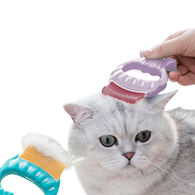 Щетка массажная с ручкой в форме ракушки для ухода за кошками|Уход кошками| |