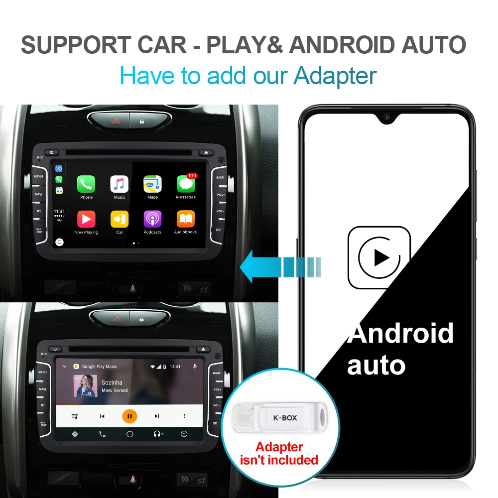 Isudar 1 Din PX6 Авто Радио Android 10 для Dacia/Sandero/Duster/Renault/Captur/Lada/Xray 2/Logan2 Автомобильный