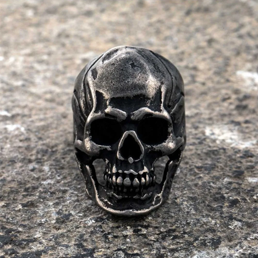 

Men's Calvarium Skull Ring Gothic 316L Stainless Steel Biker Ring Motorcycle Band jewellery