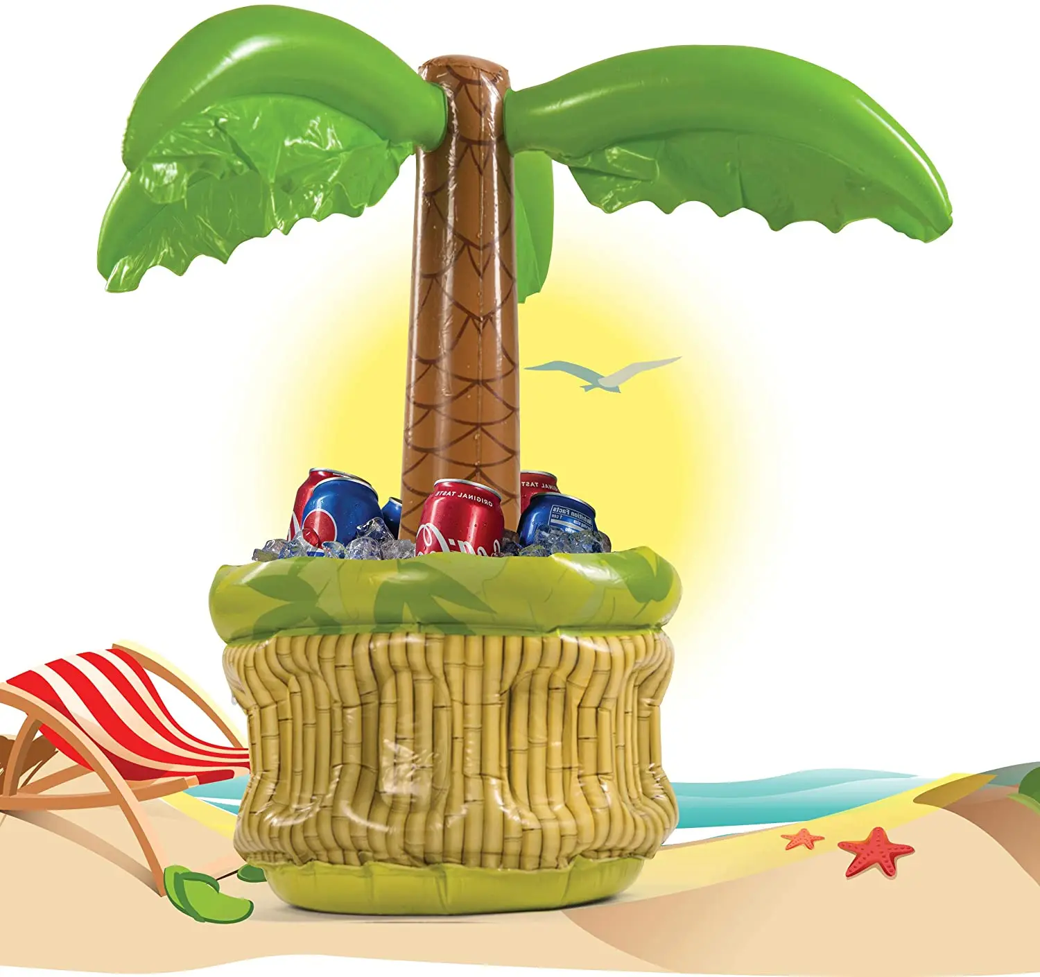 

Coconut Tree Beverage Cooler Inflatable Ice Bucket Fruit Chilled Water Pail Wedding Birthday Beach Party Supply Pool Accessories