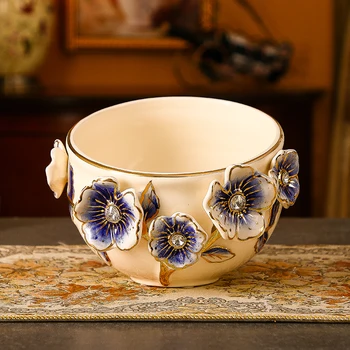 

European Luxury Coconut Bowl Ivory Porcelain Kitchen Utensil Living Room Accessories Decoration Ceramic Storage Organizer Tray