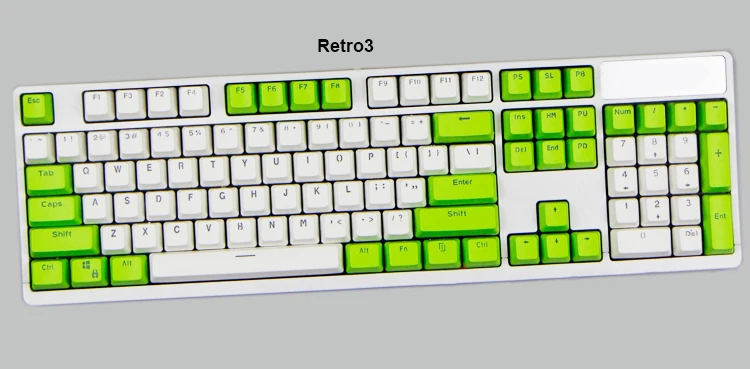PBT 104-key Ретро колпачки для ключей винтажные колпачки для ключей Dolch RGB Keycaps Double-shot Top Shine-Сквозные переключатели Cherry MX механическая клавиатура