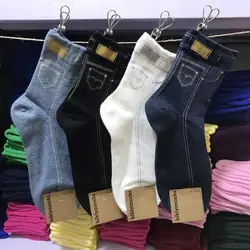 Модные новые 1 пара трендов унисекс носки женские носки модные джинсы стрейч хлопковые носки мужские женские носки качество SA-8