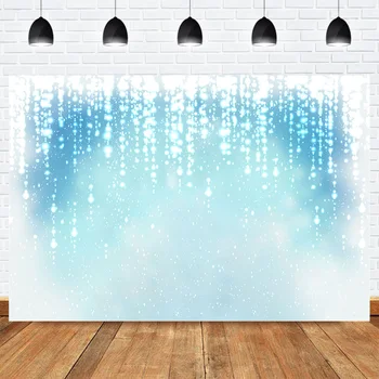 

Winter Bokeh Backdrop for Photography Light Blue Snow Background Newborn Portrait Birthday Party Backdrop Photo Studio Photcall