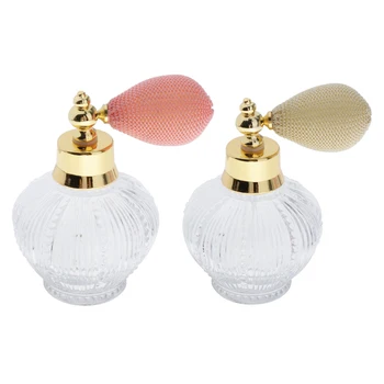 

Lot 2 100ml Clear Crystal Vintage Perfume EMPTY Bottles Refillable Lady Favor