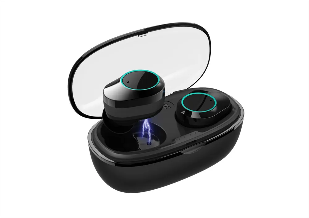 TWS True Wireless Bluetooth V5 0 Stereo Earbuds Headset Noise Reduction Sports HiFi In ear Earphones with USB C Charging Case