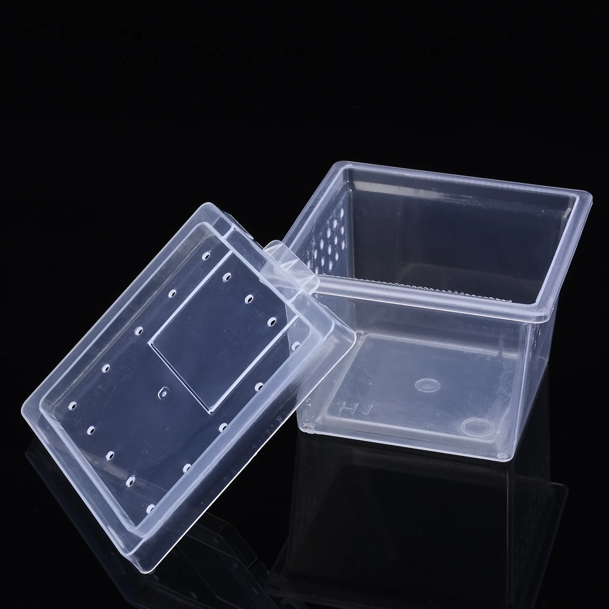 Clear Plastic Insect Reptile Box Spider Snake Transport Breeding Feeding Case