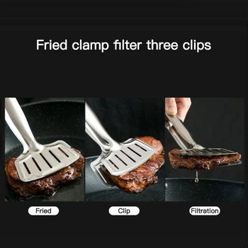 

Stainless Steel Food Clip Anti-scald Fish Shovel Kitchen Widened Thickened Fish Clip Household Bread Steak Clip Kitchen Tools