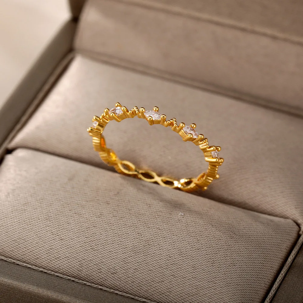 Simple Zircon Rings Gothic Minimalism Jewelry Accessories Gift For Women