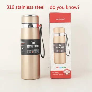 

1000ML large insulated bottle Vacuum 316 Stainless Steel For Tea Large Capacity Insulated Cup Military Style Outdoor Thermos