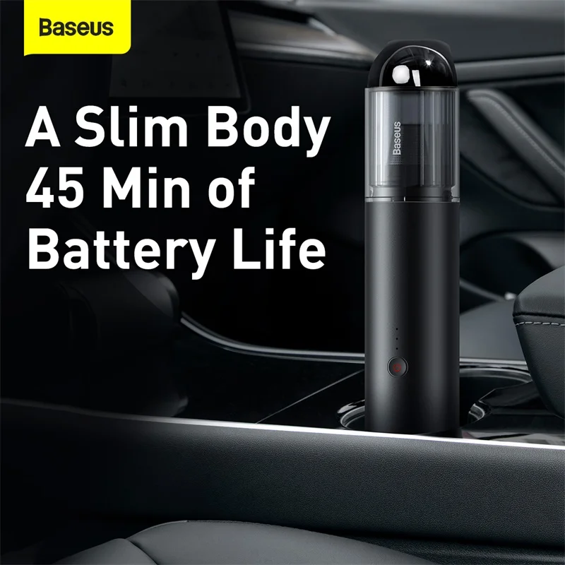 Baseus Car Vacuum Cleaner Wireless Vacuum Cleaner 15000Pa with LED Light for Home PC Cleaning Portable Handheld