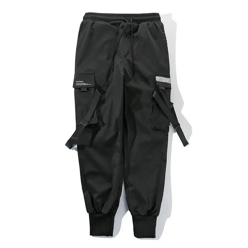 Ribbons Harem Joggers Men Cargo Pants 