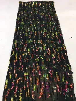 

High Quality Sequins Lace Fabrics 2020 Latest African Sequence Lace Fabric for Bridal Lace Nigerian Net Lace Fabric