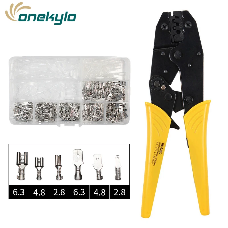 crimping tool for 2.8 4.8 6.3 terminal crimper HS-03BC crimping pliers wire 0.5-1.5mm2 alicate AWG 20-15 hand tool krimptang