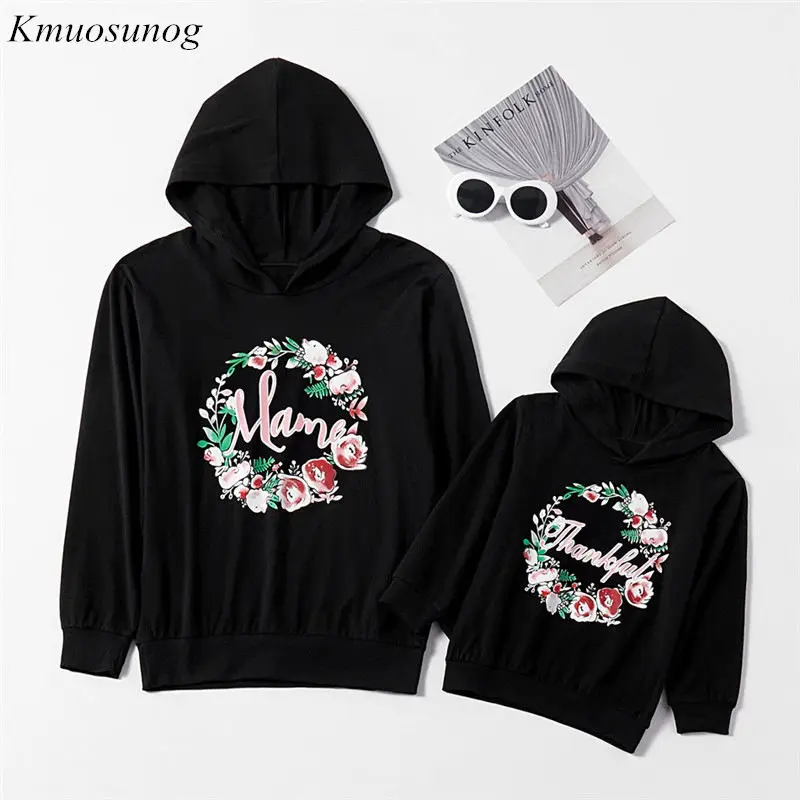Autumn Family Matching Hoodies Mother Daughter Sweatshirt Fashion Cotton Mom and Daughter Clothes Family Matching Outfits C0529