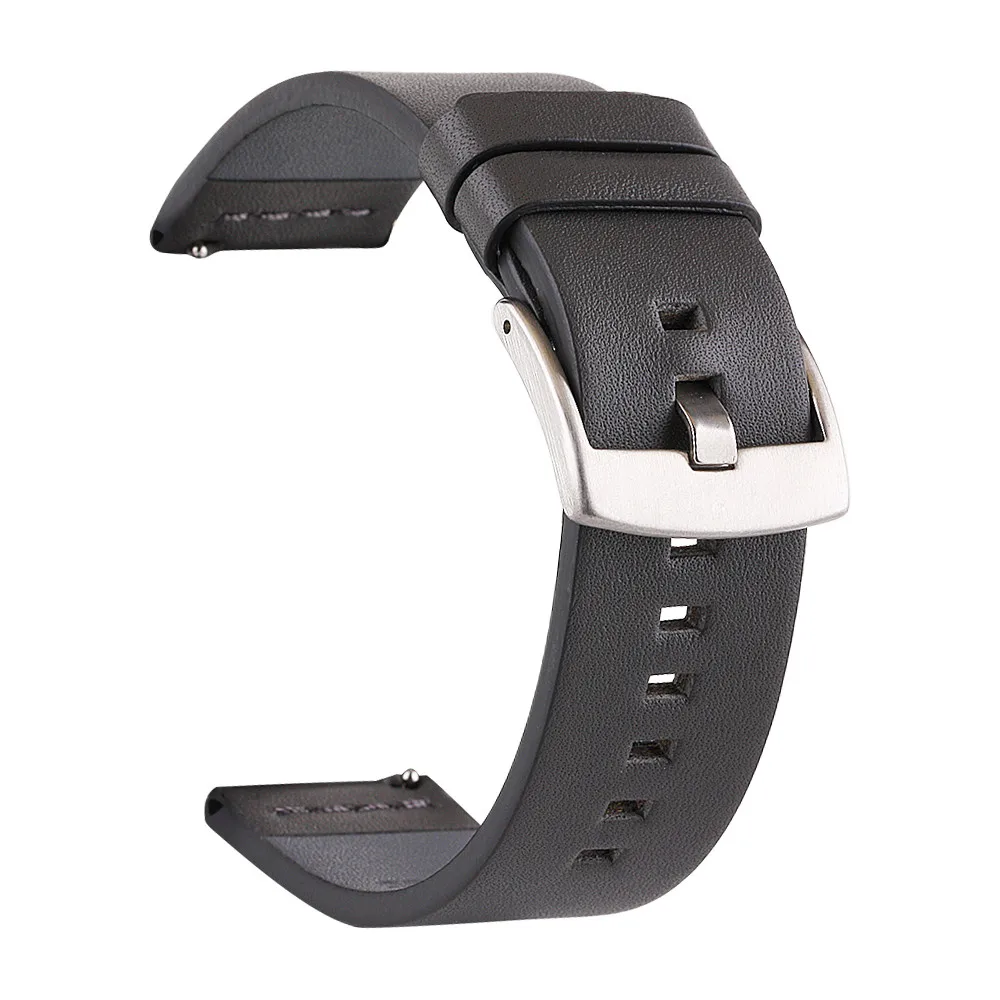 Grey S Ремешок для часов из натуральной кожи 18 мм, 20 мм, 22 мм, 24 мм, для samsung Galaxy Watch, 42 мм, 46 мм, Active2, ремешок для часов Amazfit GTR/Bip - Цвет ремешка: Grey S