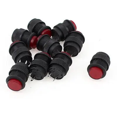 

10 x SPST Momentary Red Push Button Power Switch R16-503B AC 250V 3A