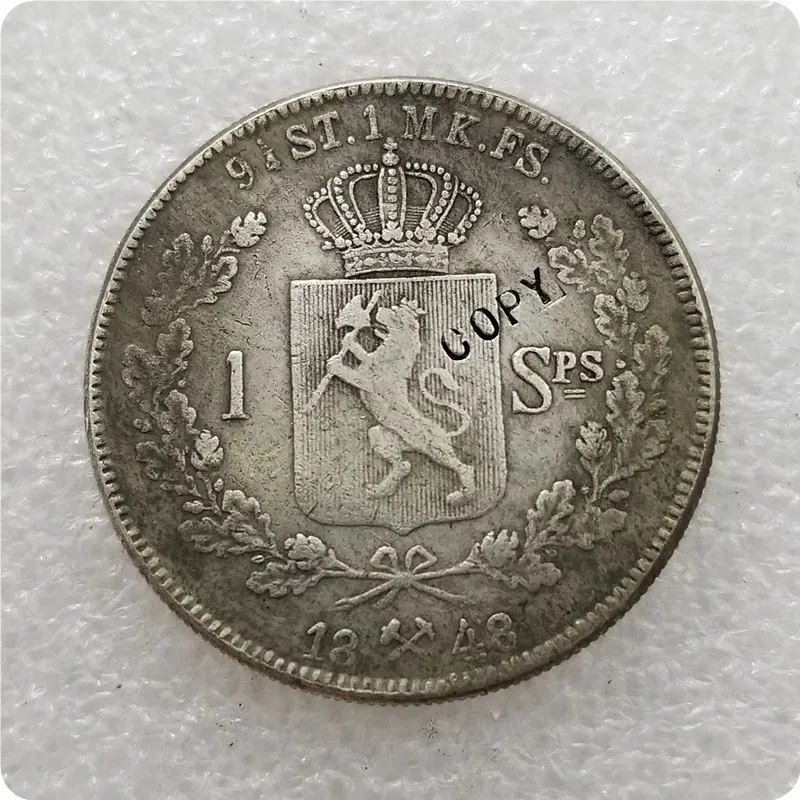 1846-1857 Норвегия 1 специальный дальер-Оскар копии монет