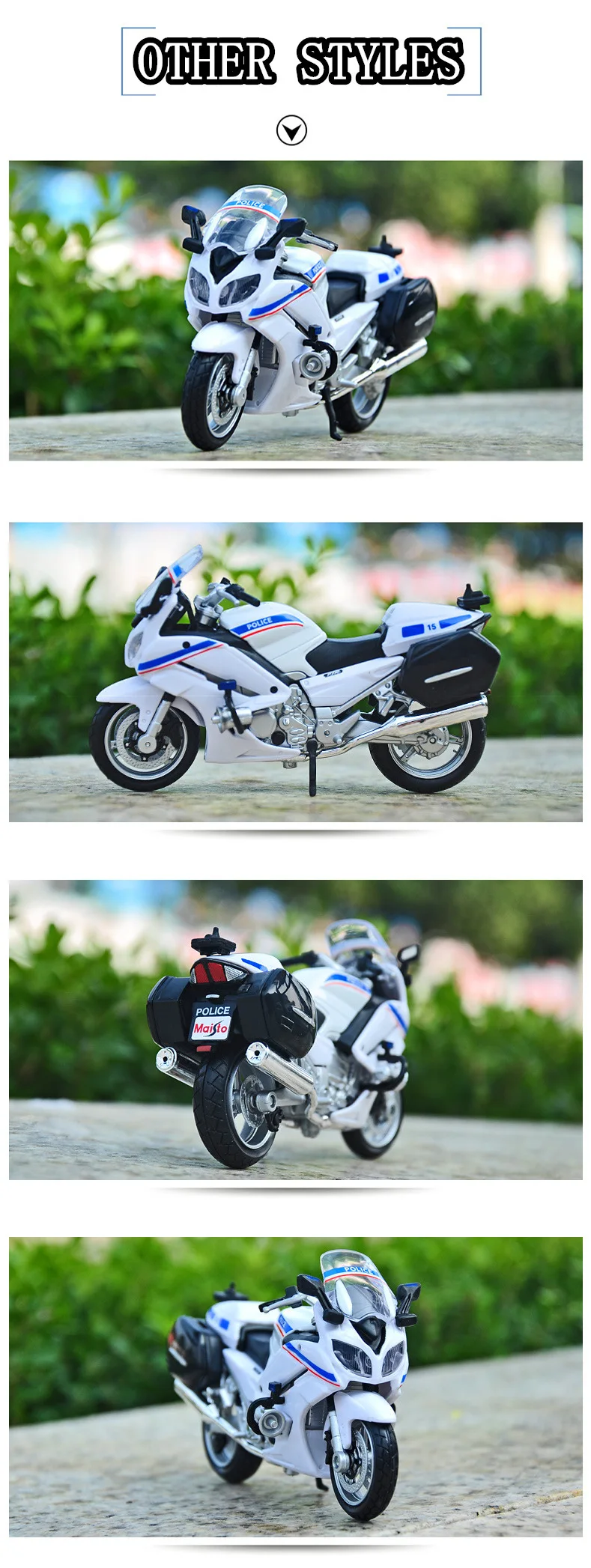 Maisto 1:18 Yamaha полицейский автомобиль оригинальная Авторизованная модель мотоцикла из сплава игрушечный автомобиль Коллекционирование