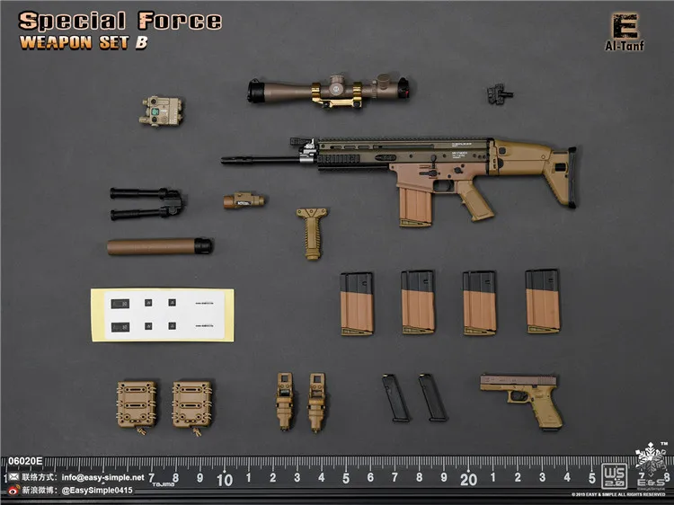 Легко и просто 1/6 ES 06020 шрам оружие висячая карта для 12 дюймов Фигурка DIY