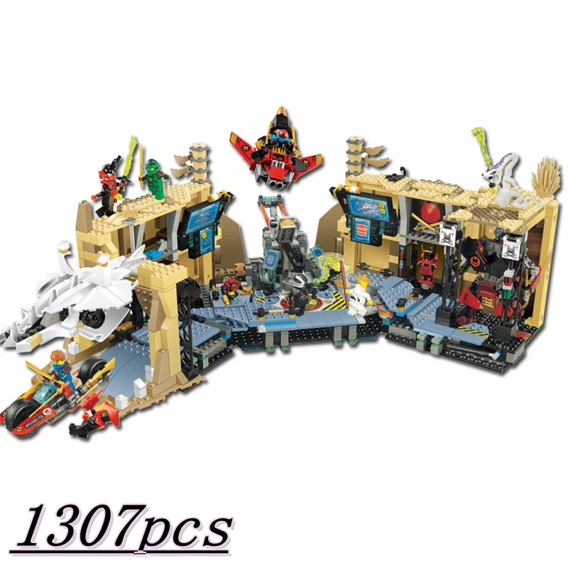 

1310pcs Ninja Samurai X Cave Chaos Mech Robot Base Armor 10530 Assemble Building Blocks Compatible with legoinglys ninjago 70596