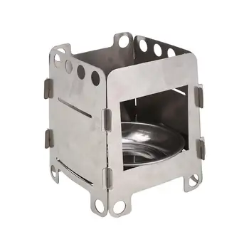 

Camping Furnace Portable Durable BBQ DIY Folding Kit Cooking Device Outdoor Travel Pocket Stove Alcohol Stainless Steel Hiking