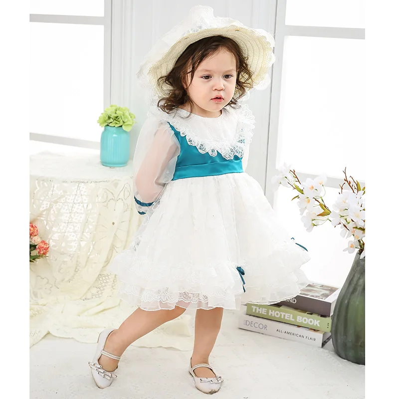 Кружевное платье для девочек винтажное в стиле Лолита Дворцовое праздвечерние