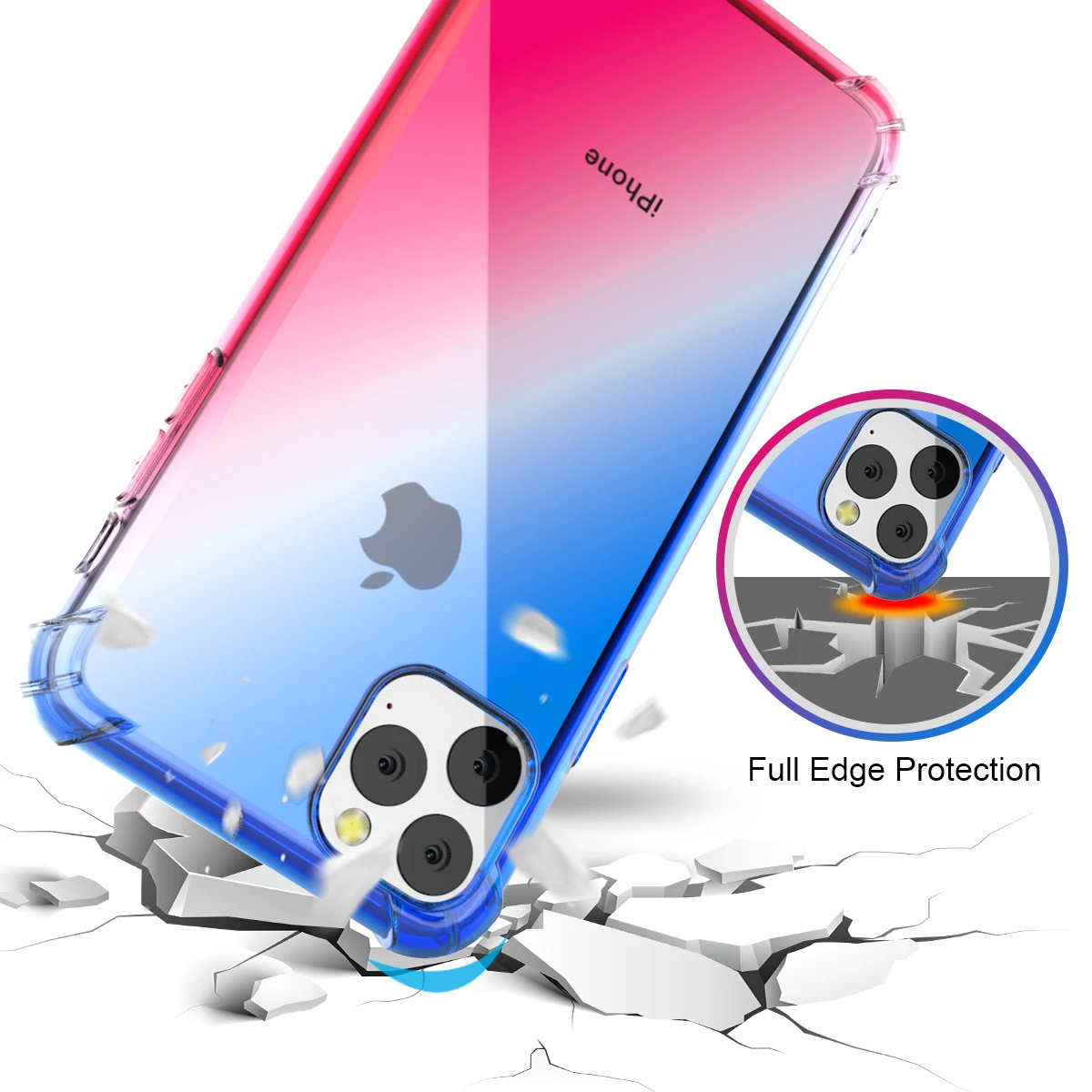 Для iPhone 11 11 Pro 11 Pro Max Силиконовый противоударный чехол с защитой от царапин градиентного цвета мягкий чехол из ТПУ для iPhone 11 чехол прозрачный