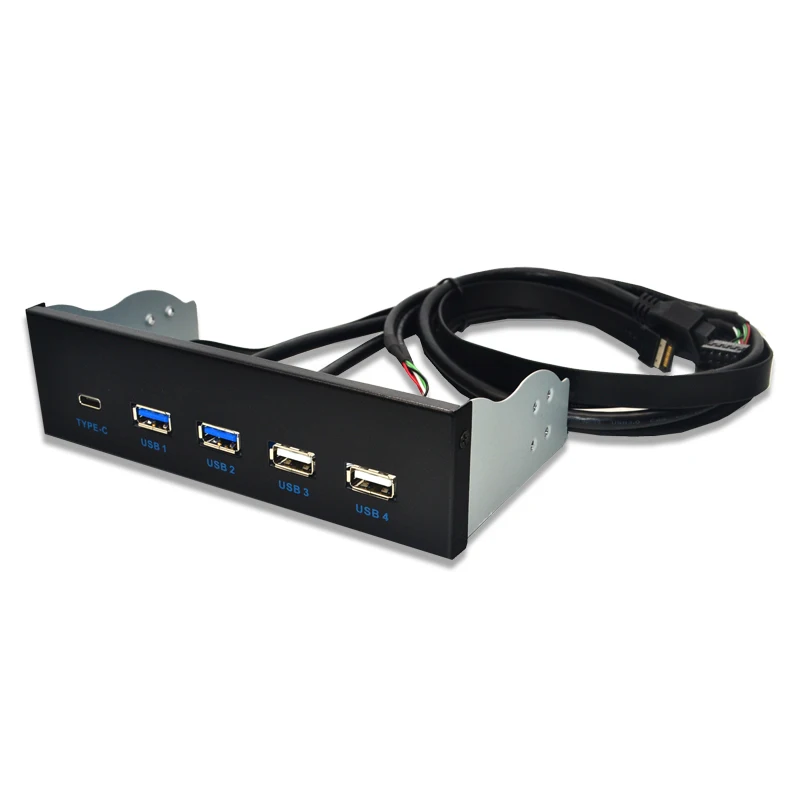 Tipo-c com Tipo-e Conector para Desktop 3.0 + 2 Polegada Painel Frontal Hub 2 Portas Usb2.0 1 Porto pc 5.25 Usb 3.1 Gen2 - Imagem 6