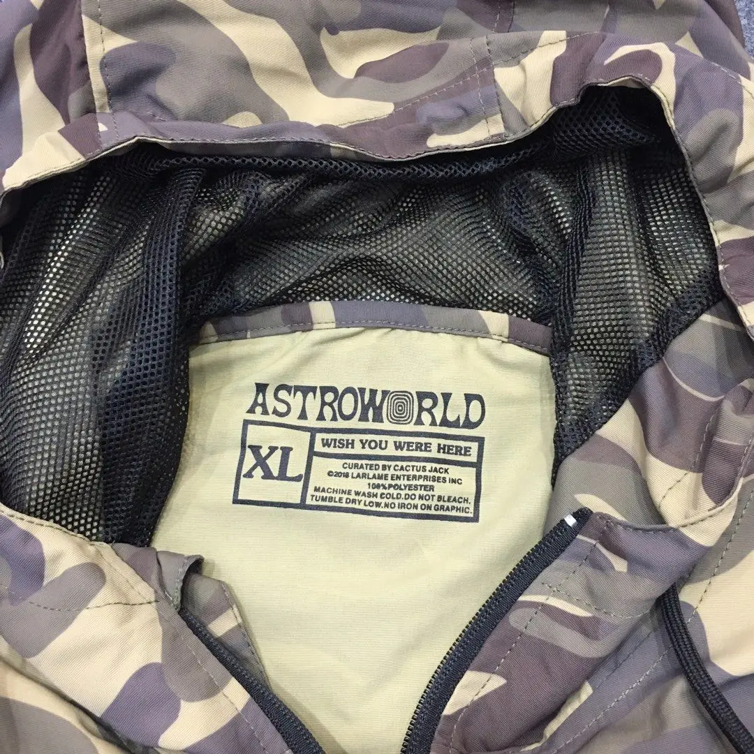 19ss Трэвиса Скотта Тур AstroWorld куртка камуфляжная уличная хип-хоп куртка Astroworld ветровка Astroworld куртка-бомбер