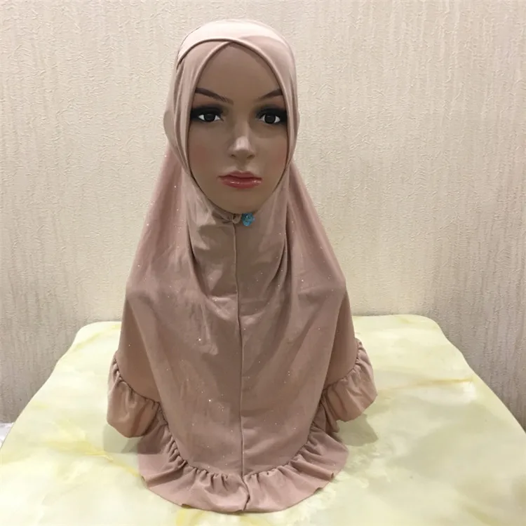 ; Роскошные блестящие женские Hijab шарф Мусульманский amira цветочные кружева леди платочная повязка на голову