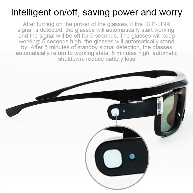 

Lightweight Active Shutter Rechargeable 3D Glasses Goggles for DLP LINK Projector OUJ99