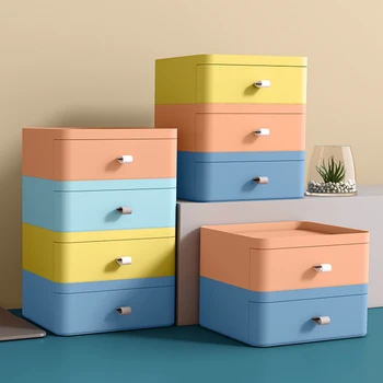 

Desktop Large Storage Containers Box Makeup Closet Plastic Storage Container Desk Boite De Rangement Dispenser Organizer EA6SNP