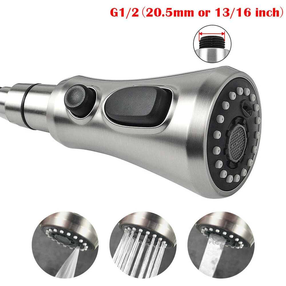 Brushed Nickel Mixer Faucet Single Hole Pull Out Spout Kitchen Sink Mixer Tap Stream Sprayer Head Chrome/Black Kitchen Tap