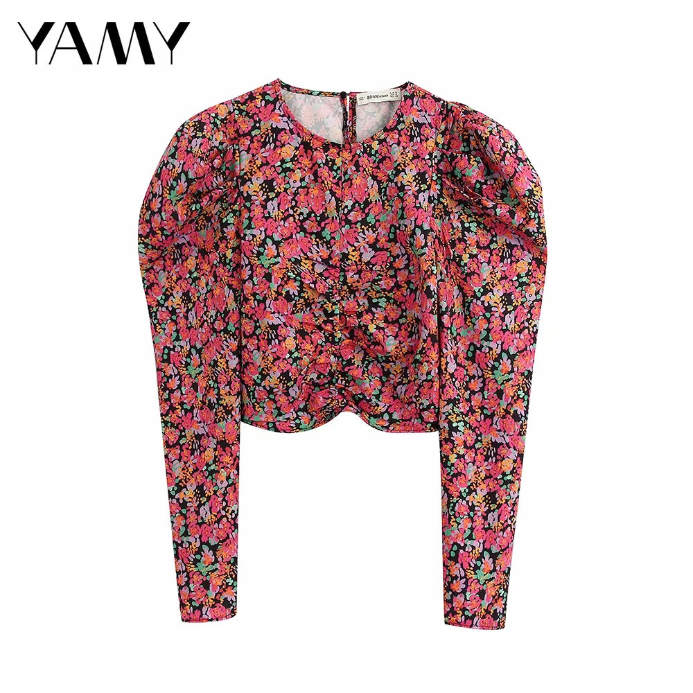 Zoravicky Womens Tops And Blouses Long Sleeve Summer Spring Cropped Puff Floral Shirt Zora Top Blusas 2020 |