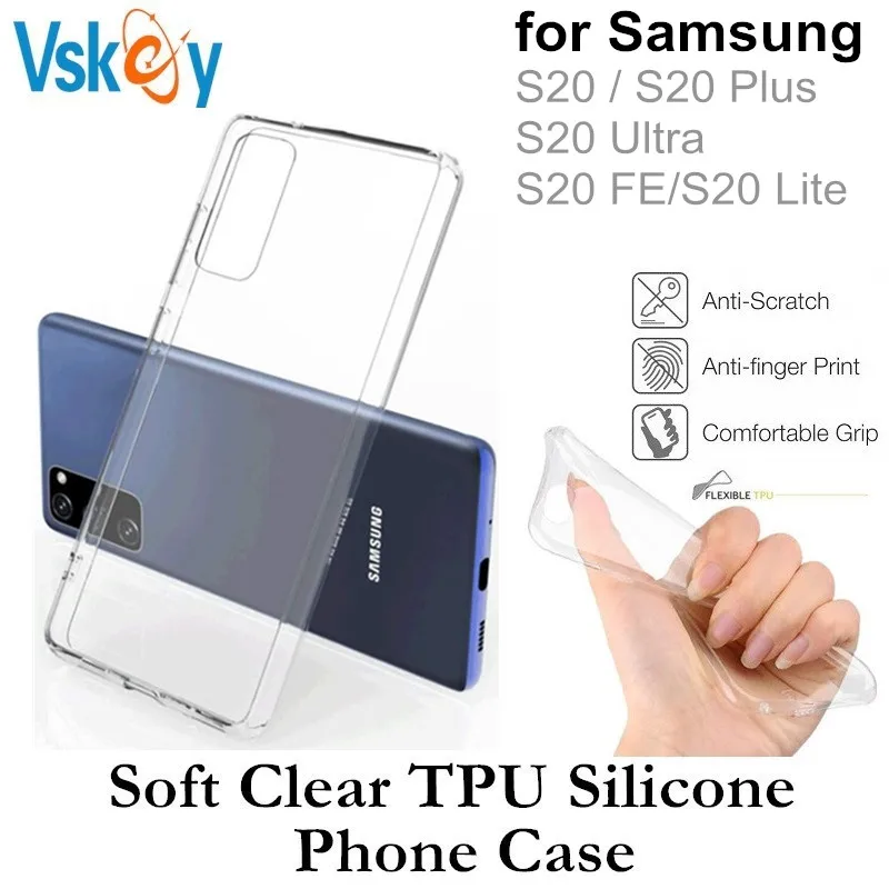 100PCS TPU Clear Phone Cases for Samsung Galaxy