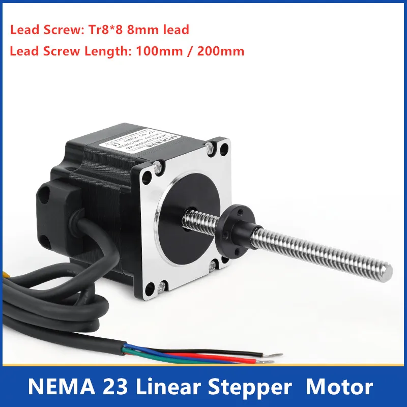 NEMA-23-stepper-motor-with-lead-screw-linear-stepper-Tr8-8-threaded-rod ...