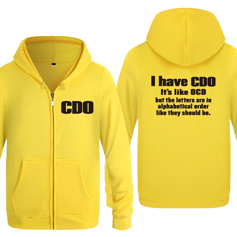 HUAY HET У меня есть CDO это как OCD Новинка креативные толстовки мужские мужские флисовые кардиганы на молнии толстовки с капюшоном - Цвет: HUAY HET