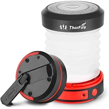 

ThorFire 30-125LM LED Camping Lantern DC 5V USB Rechargeable Mini Foldable Flashlight Emergency Collapsible Hand Cranking Torch