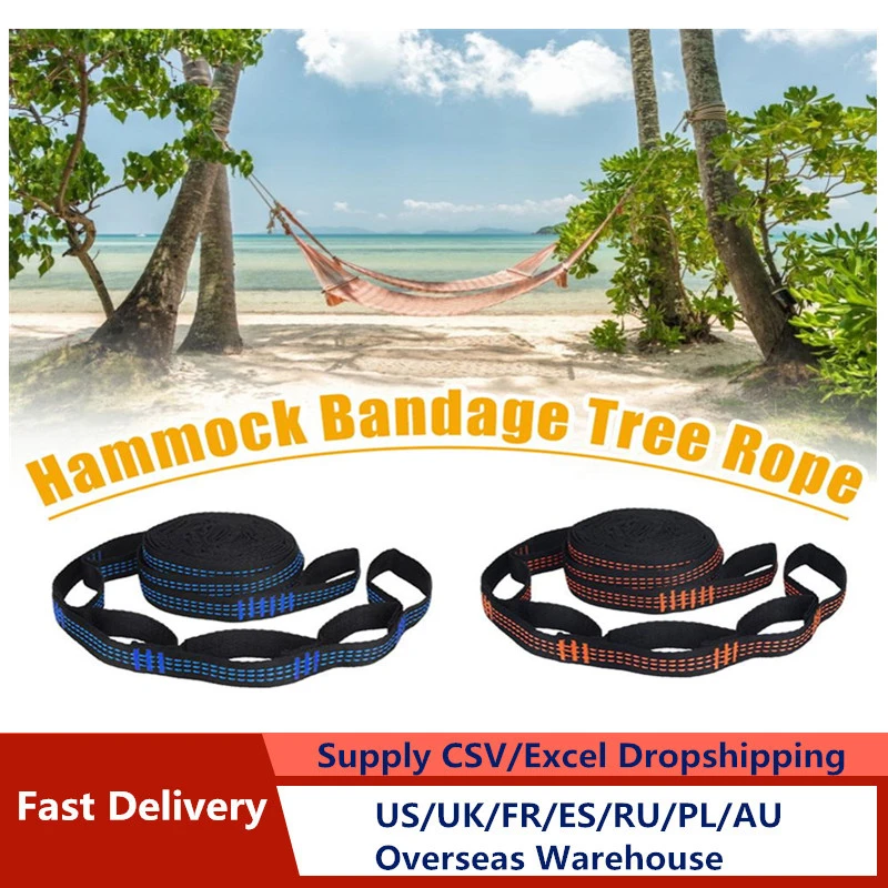 2 Pcs/Set Hammock Straps Special Reinforced Polyester Straps 5 Ring High Load-Bearing Barbed Black Outdoor Hammock straps 캠핑