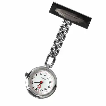 

Fashion Mini Nurse Table Pocket Watch with Clip Brooch Chain Quartz Watches Gifts S55