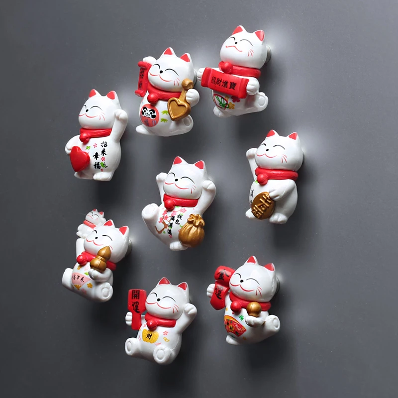 Новогодний праздничный магнит на холодильник милый корейский 3D счастливый кот магнит аксессуары для дома кухонные аксессуары для домашнего декора