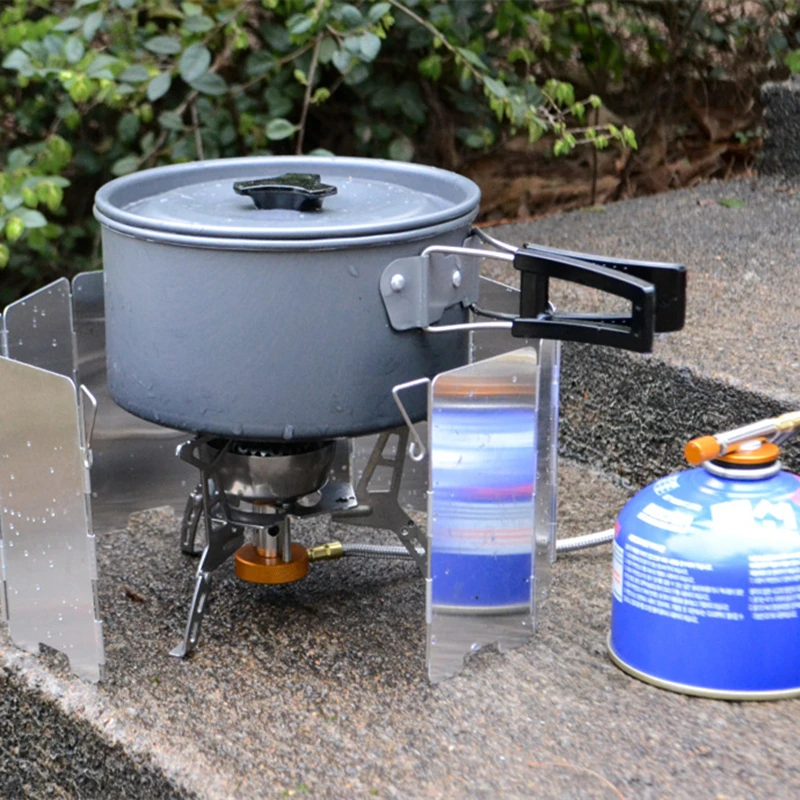 VILEAD 9 Plate Foldable Aluminum Outdoor Stove Wind Shield Gas Burner Windshield Wind Protector Picnic Camping Stove Windscreen