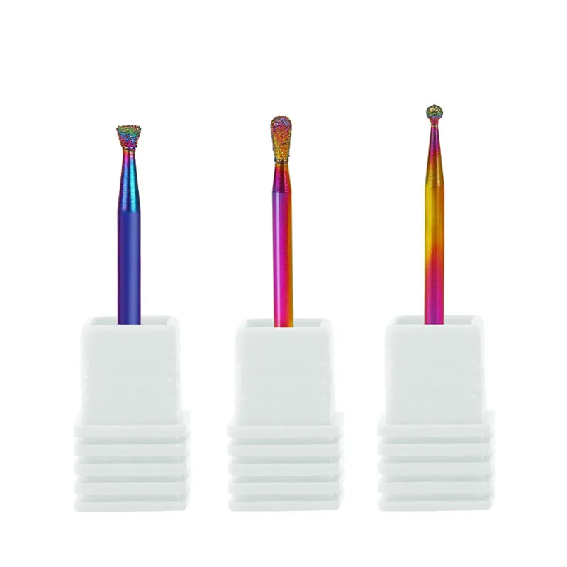 A060-A062-A063 3Pcs Nail Drill Bits Rainbow Holder Cutter For Manicure Machine Drills Electric Accessories Pedicure Nail Remover Machine Tools - Цвет: A060-A062-A063
