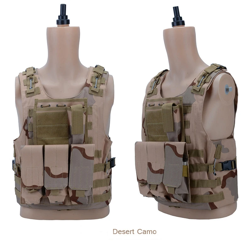 desert camo Открытый Камуфляж Охота военный тактический жилет амфибия Боевой страйкбол Molle пуля штурмовая пластина Перевозчик жилет - Цвет: desert camo